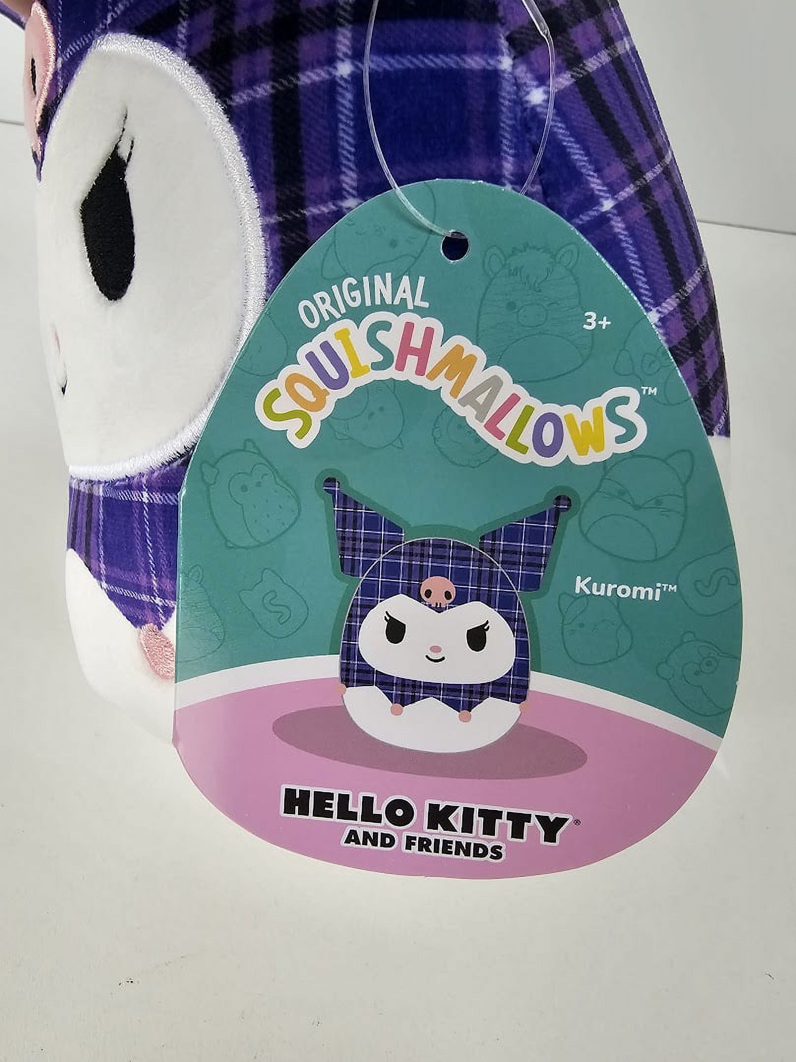 Squishmallows Official Kellytoys Plush 7.5 Inch Kuromi Purple Plaid Fall Squad Hello Kitty and Friends Ultimate Soft Stuffed Toy