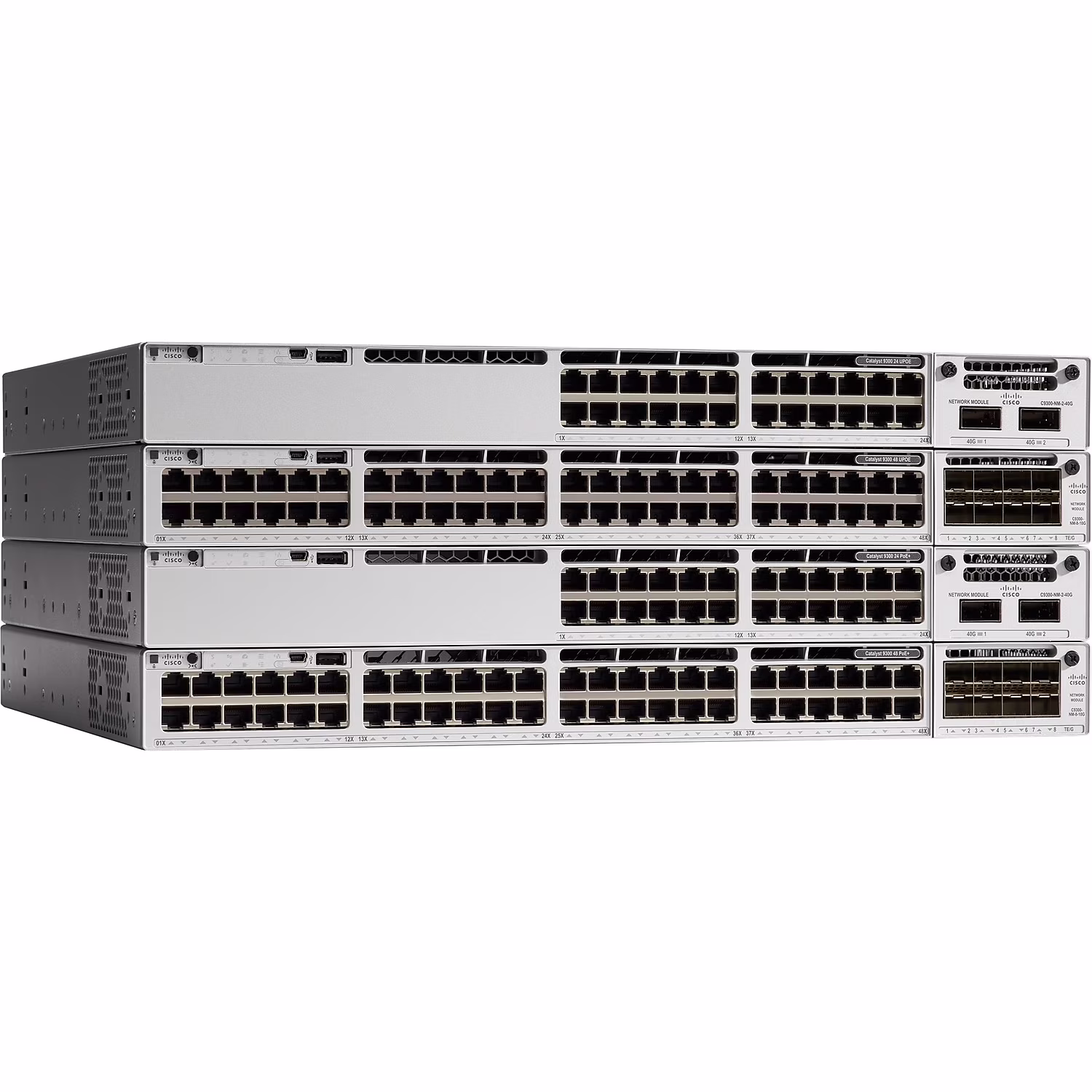 Cisco Catalyst 9300 - Network Essentials - switch - L3 - managed - 24 x 10/100/1000 (PoE+) - rack-mountable - PoE+ (445 W)