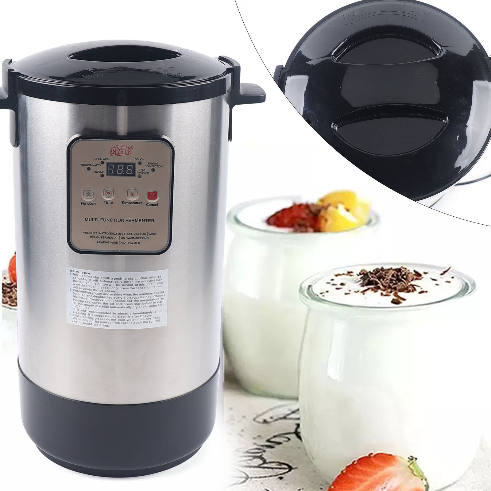 Fermentation Machine 12L Automatic Intelligent Control Yogurt Maker Rice Wine Fermenter
