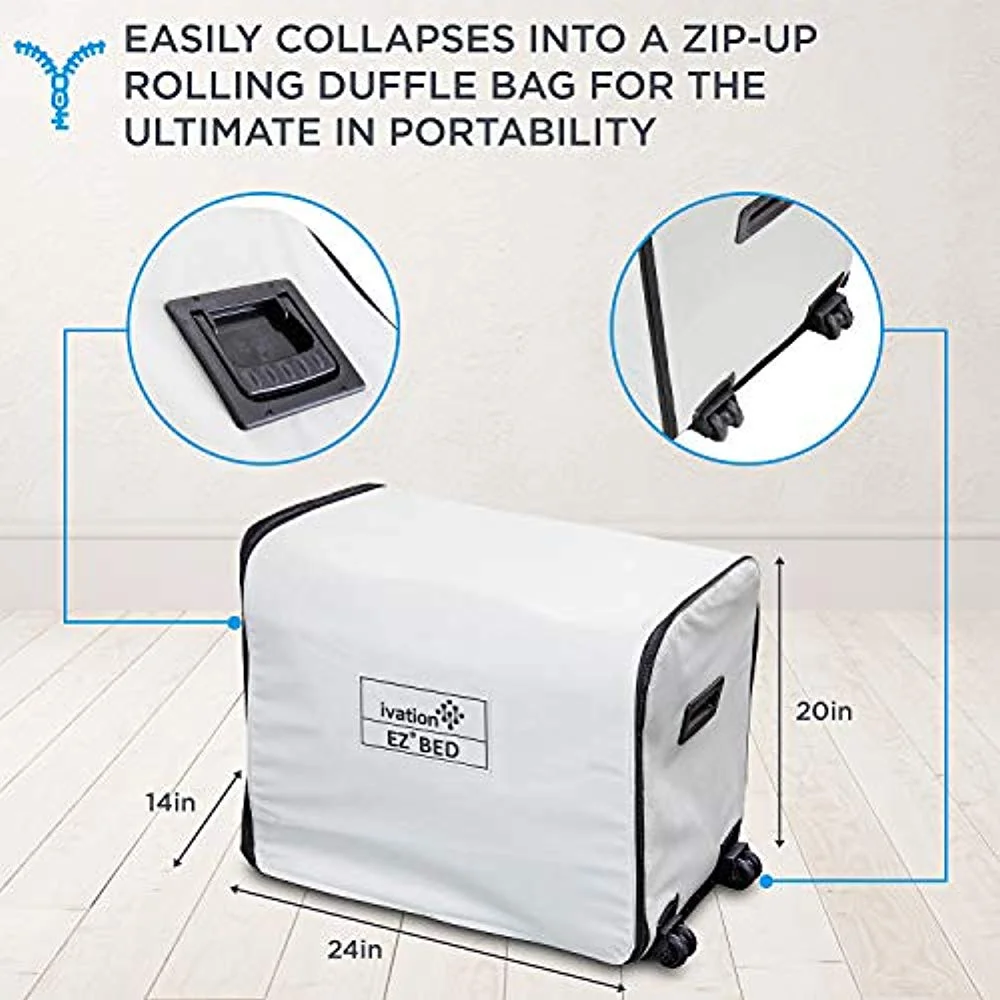 Ivation Twin Built-in Pump Air Mattress, Air Bed Frame 77”L x 40”W x 10