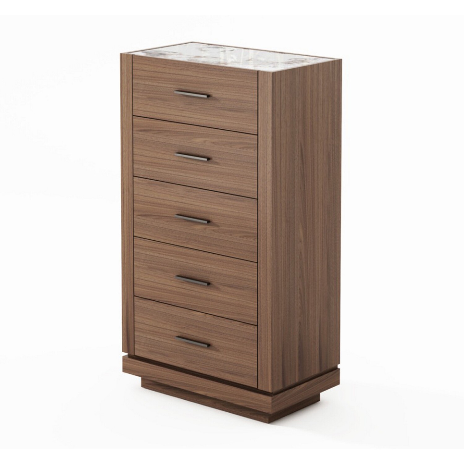 Benjara  49 in. Nova Qua Wood Dresser with 5 Drawers, Walnut Brown