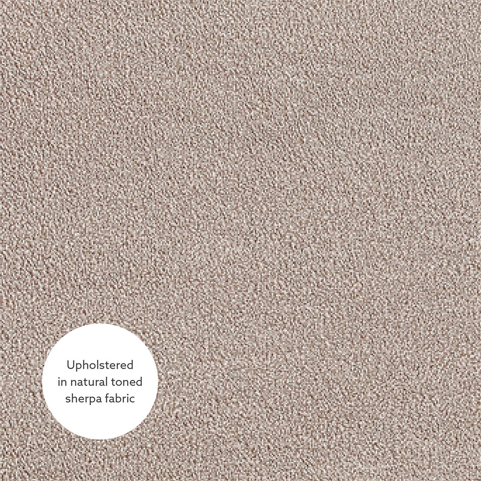 Linon Tristan Full Queen Sherpa Upholstered Rounded Headboard in Off White