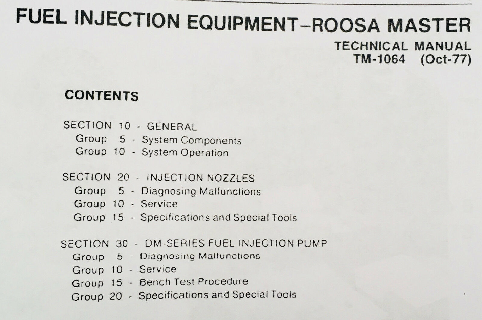 Fuel Injection Roosa Master Dm2 Pump Tech Service Manual John Deere 6404D Engine