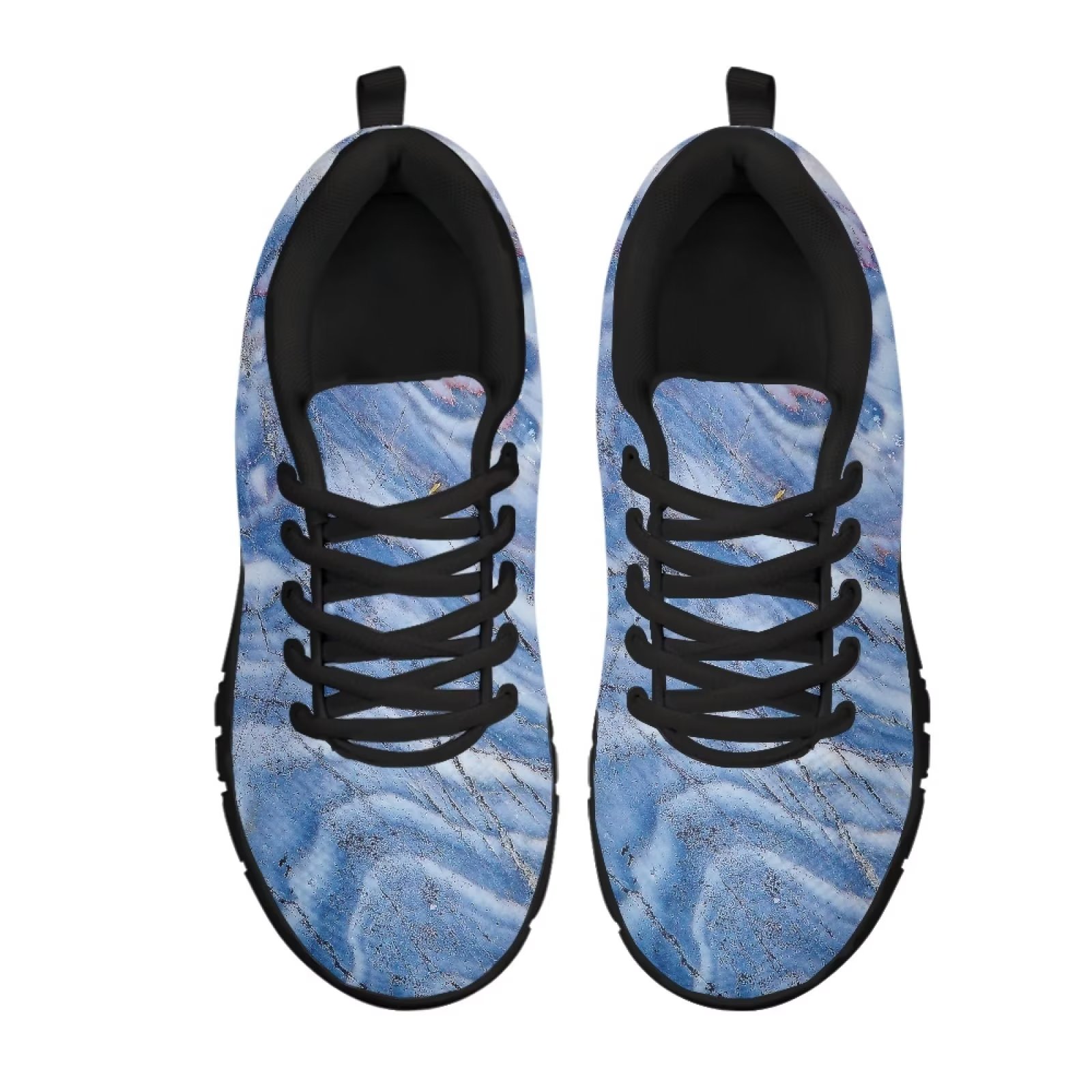 Renewold Teen Lace Up Shoes Lightweight Unisex Blue Marble Print Sneakers Winter Hiking Comfy Breathable Lace Up Footwear Size 10 Road Running Shoes