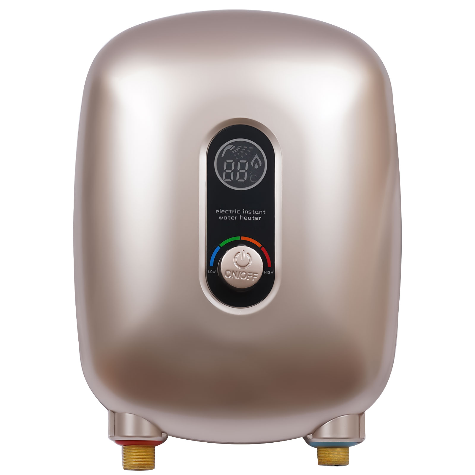 Oukaning 6500W Electric Instant Kitchen Shower Hot Water Heater Tankless Water Heater 220V, Gold