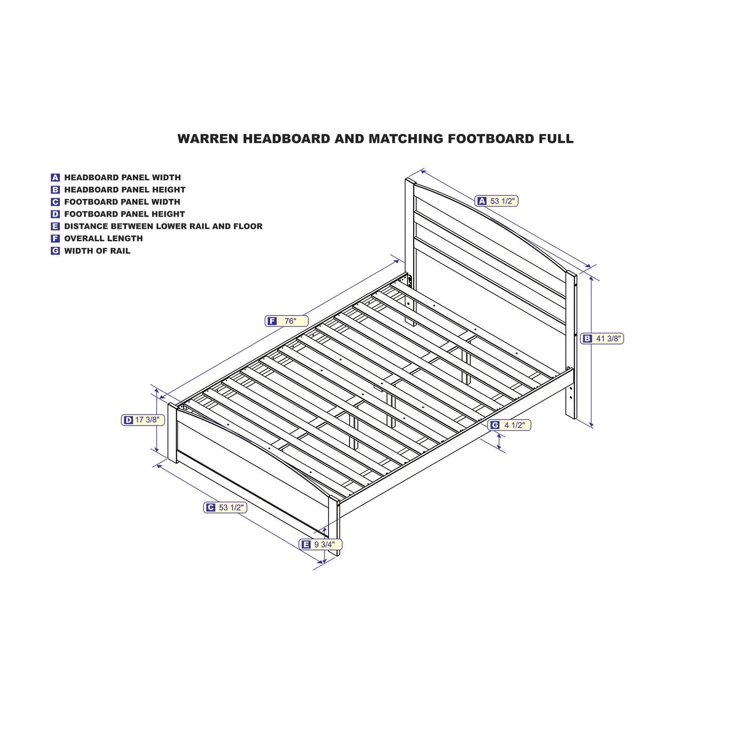 AFI Warren Solid Wood Traditional Full Bed with Footboard in Walnut