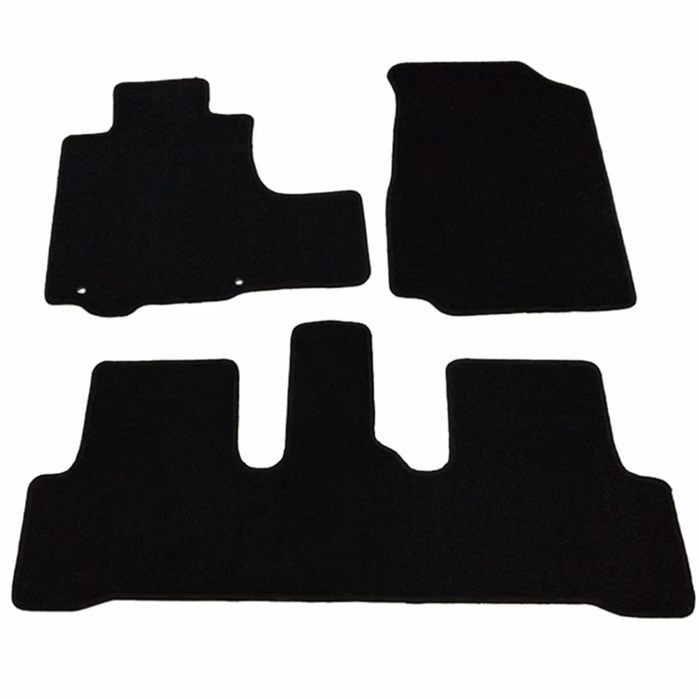 Ikon Motorsports Compatible with 07-11 Honda CR-V 4Dr OE Factory Style Black Nylon Carpet Car Floor Mats Front Rear 3pcs 2007 2008 2009 2010 2011