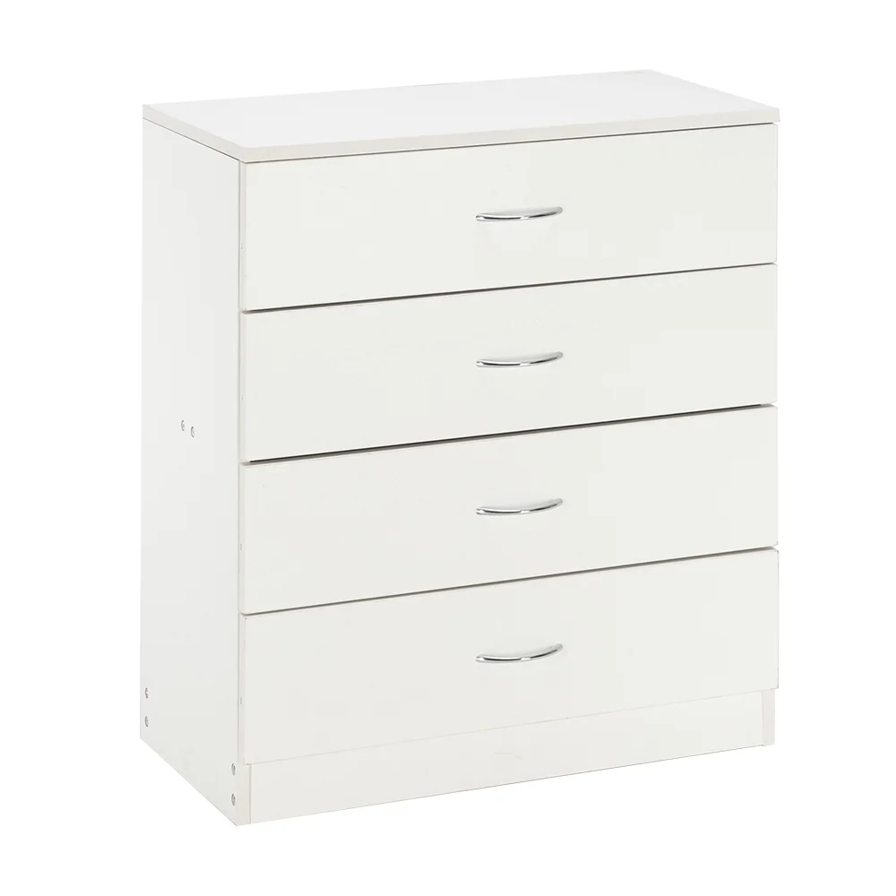 [FCH] Modern Home Furnishings Collection: White MDF Wood 4-Drawer Dresser with Sleek and Simple Design