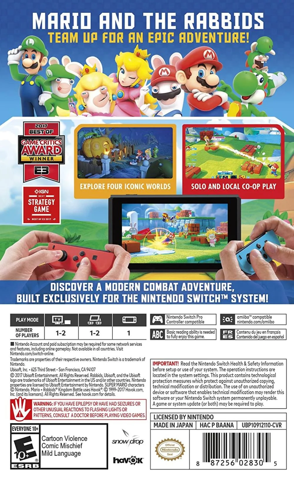 Mario + Rabbids Kingdom Battle- Standard Edition, Ubisoft, Nintendo Switch