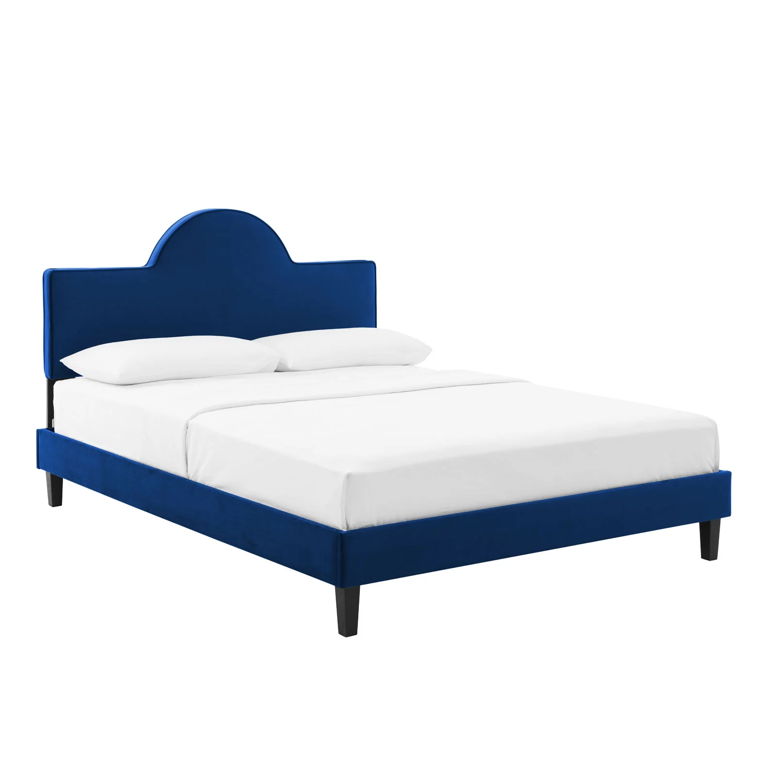 Modway Soleil Performance Velvet Full Bed in Navy