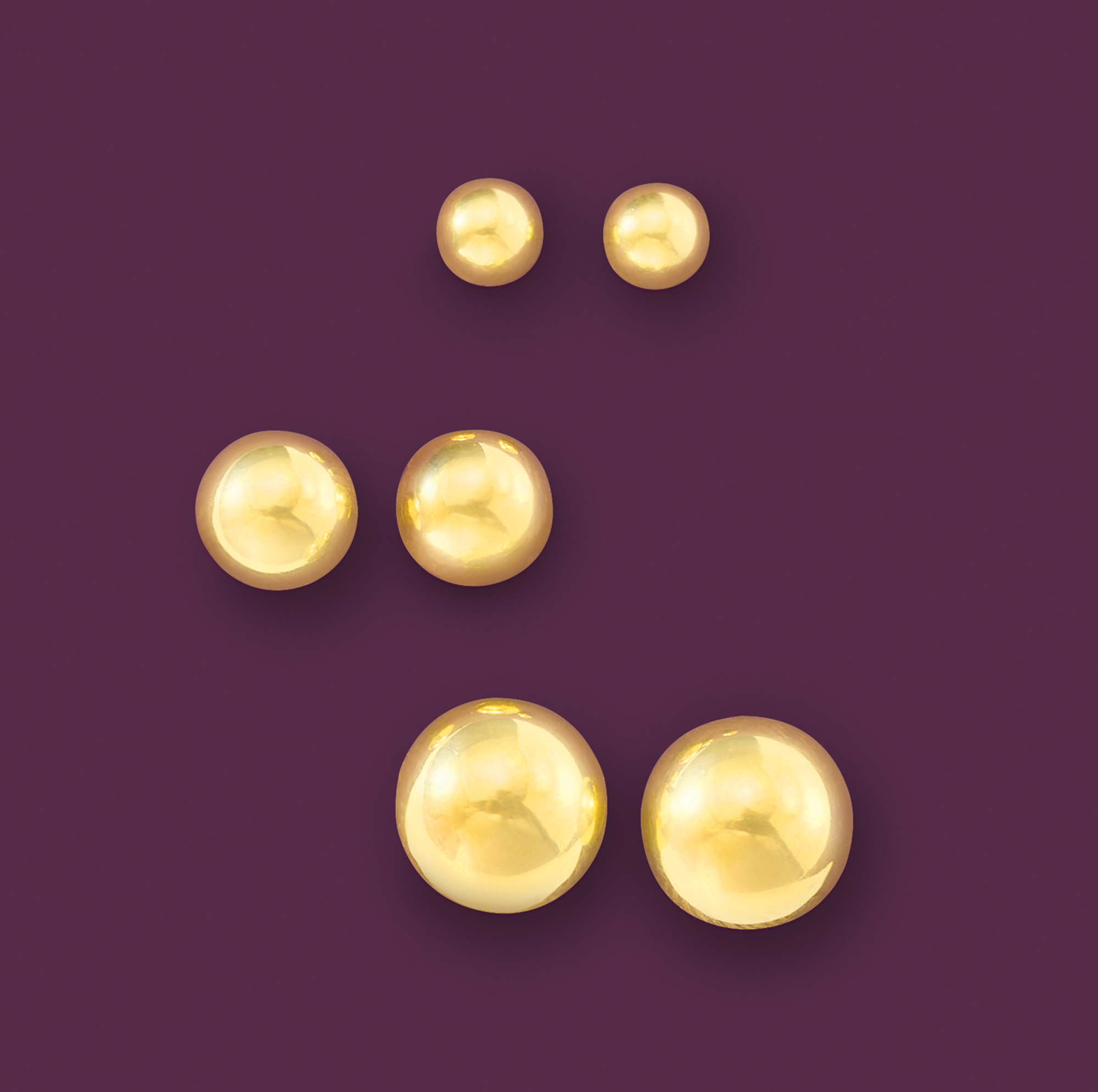 Ross-Simons Italian 4-8mm 18kt Yellow Gold Ball Stud Jewelry Set: 3 Pairs Of Earrings, Women's, Adult
