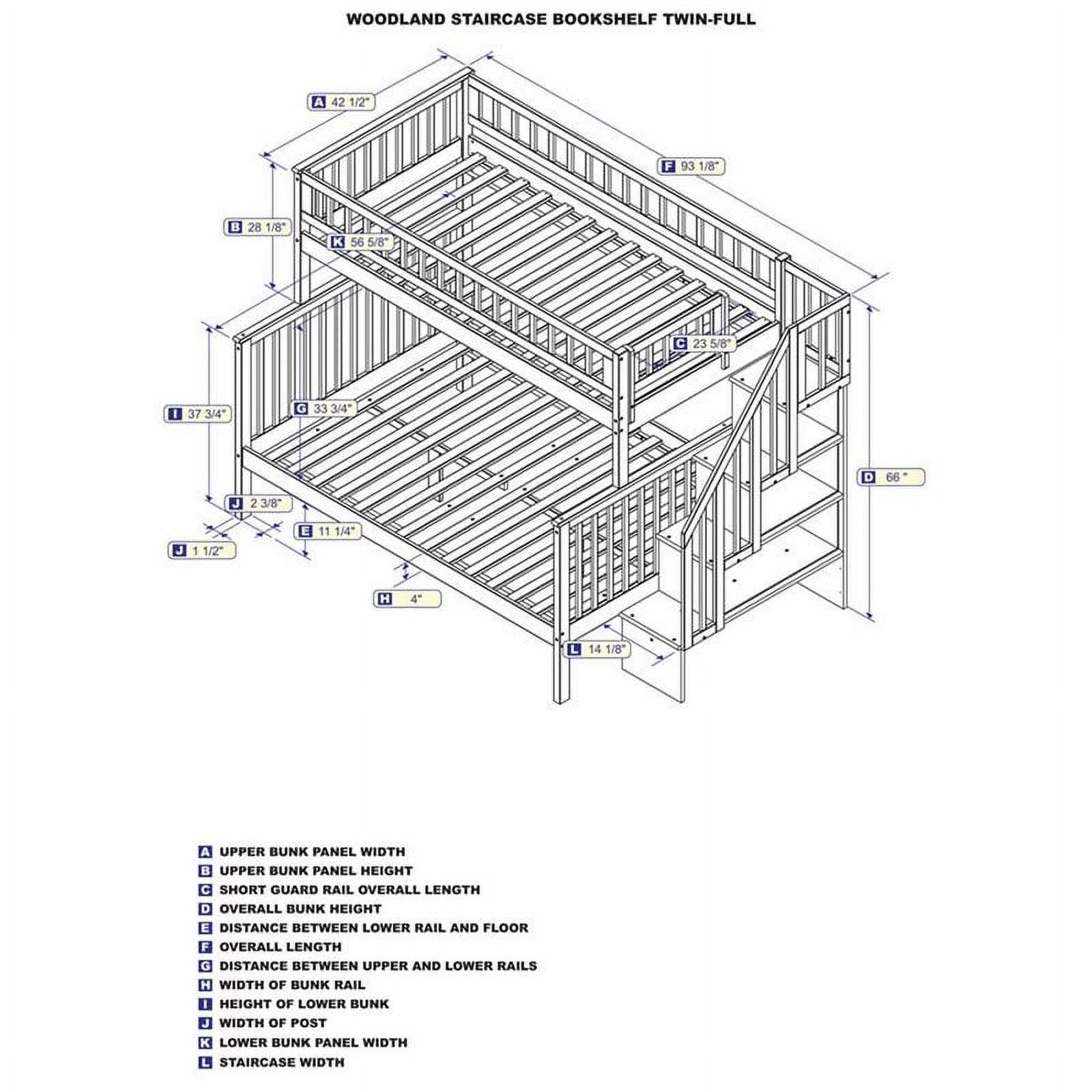 Leo & Lacey Twin Over Full Staircase Bunk Bed in White