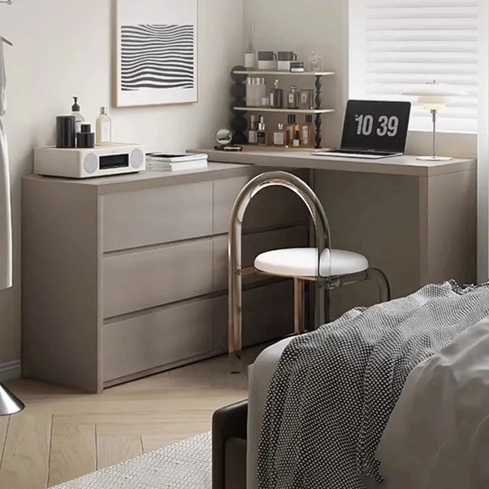 Drawer Makeup Dresser Set Bedroom Chair Corner Vanity Tables Cosmetic Minimalist Tocadores Maquillaje Nordic Furniture LJ50DT