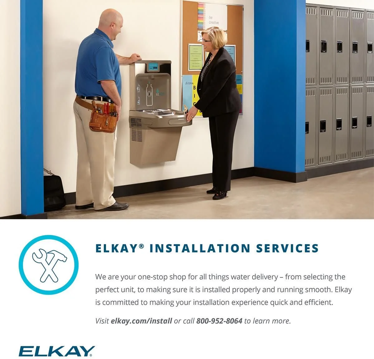 Elkay EZH2O Vandal-Resistant Bottle Filling Station & Single Cooler, Non-Filtered 8 GPH Stainless
