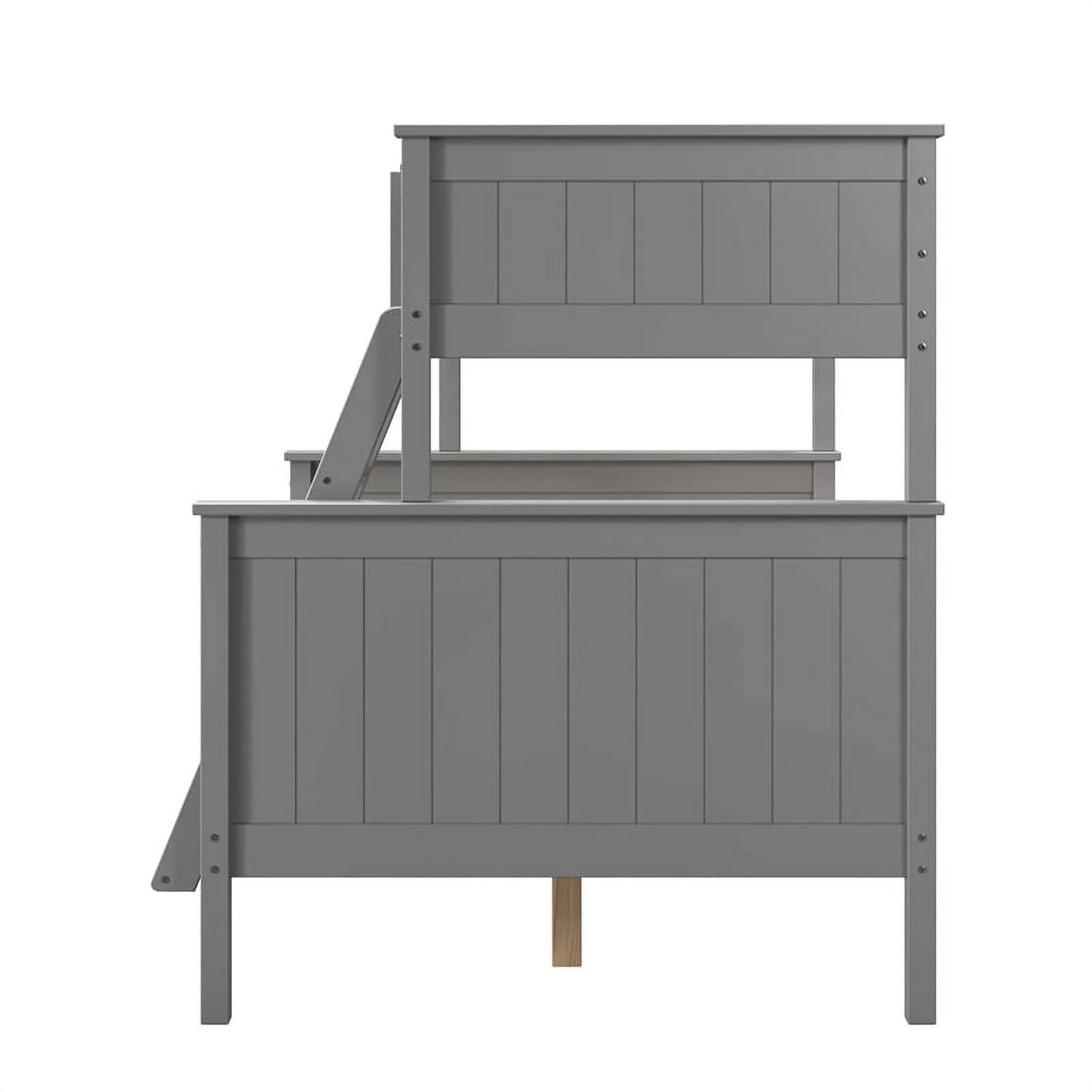 Linon Tilda Wood Twin over Full Bunk Bed in Gray