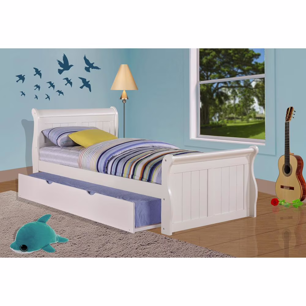 Belen Kox Twin Sleigh Bed W/Twin Trundle Bed