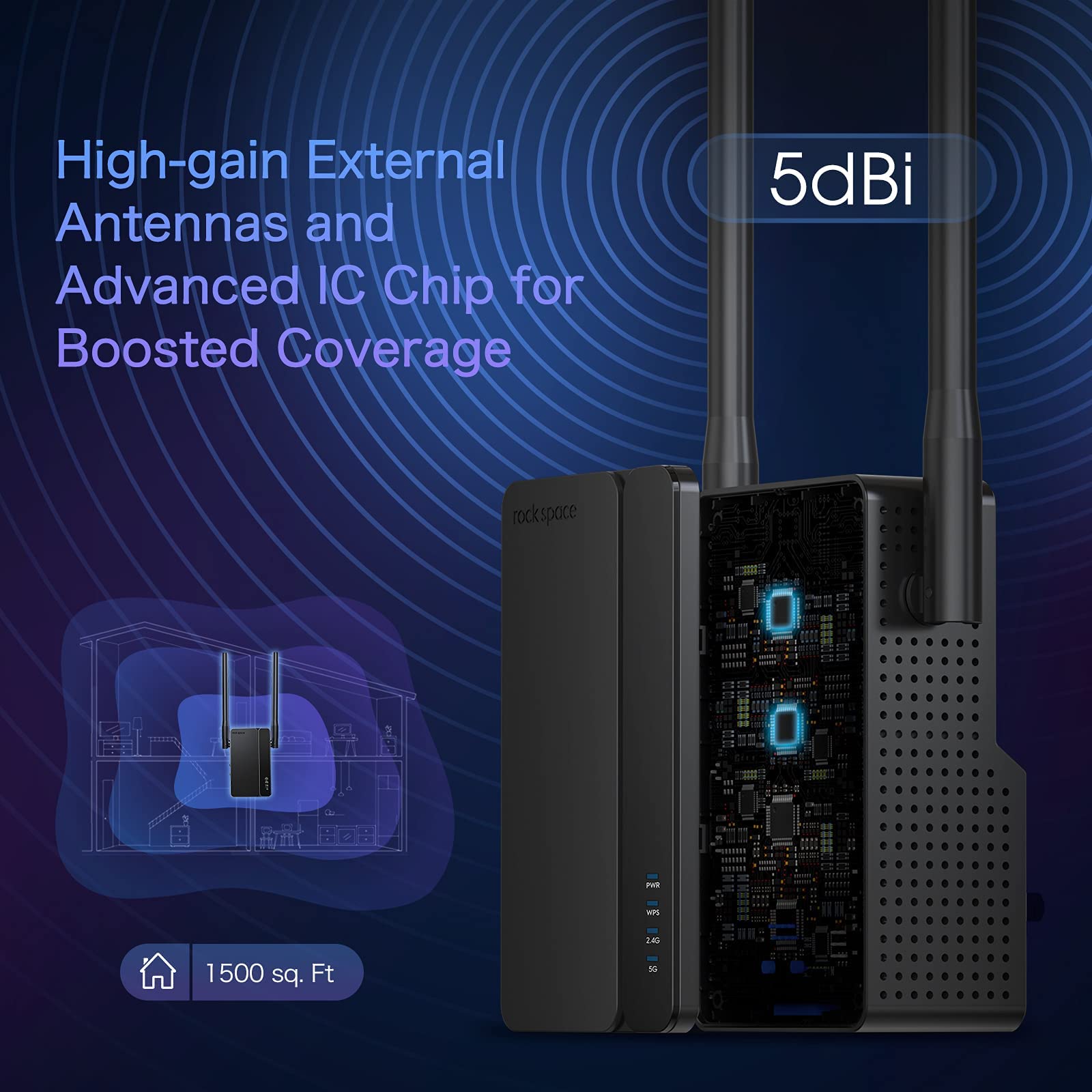 WiFi 6 Range Extender- WiFi Repeater Covers up to 1500 sq. ft and 35+ Devices, Doule WPS Button Internet Booster, Dual-band Signal Booster up to 1.8Gbps Speed, AP Mode w/ Gigabit Port