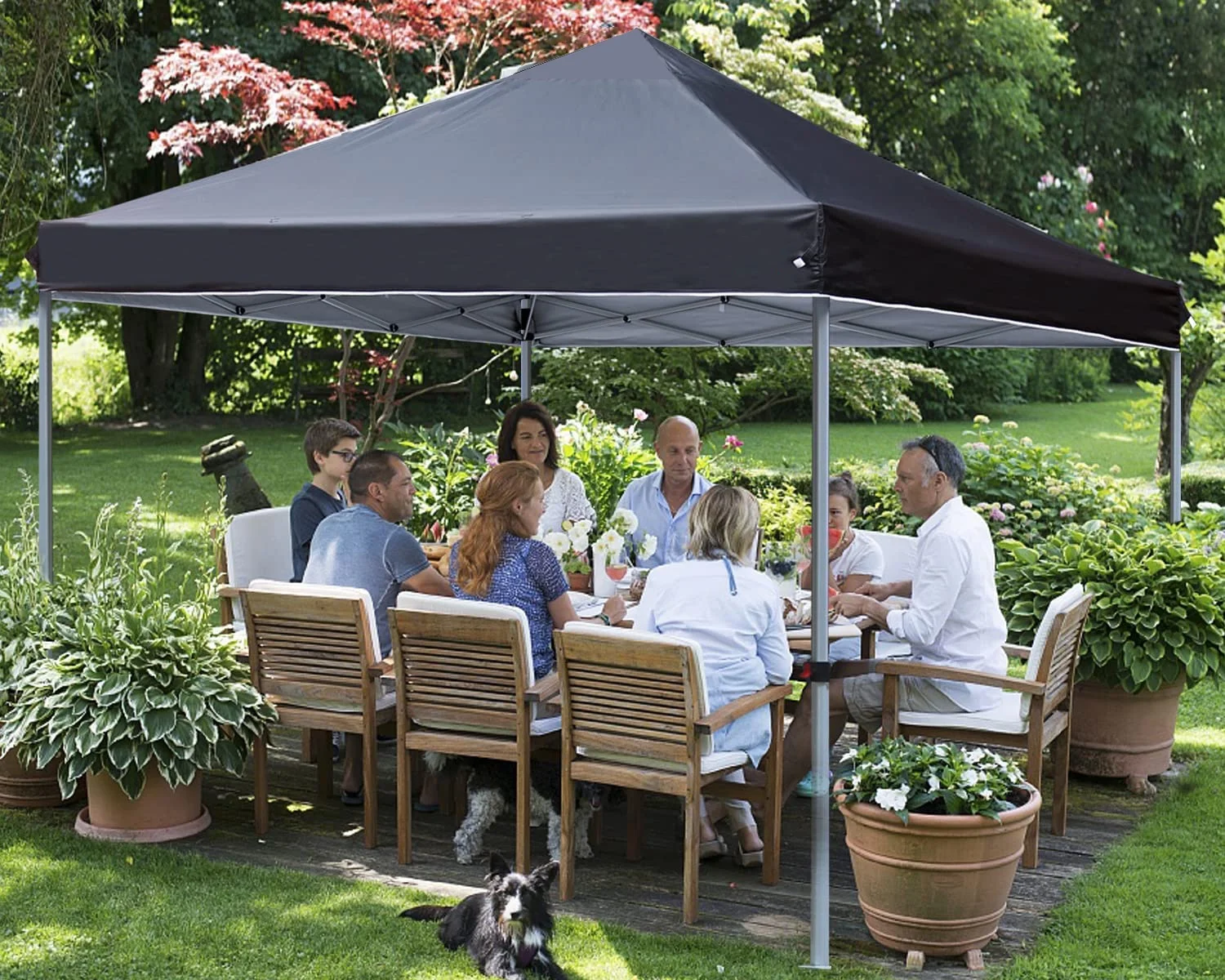 10'x10' Durable Pop-up Canopy Tent with 4 Weight Sandbags Black