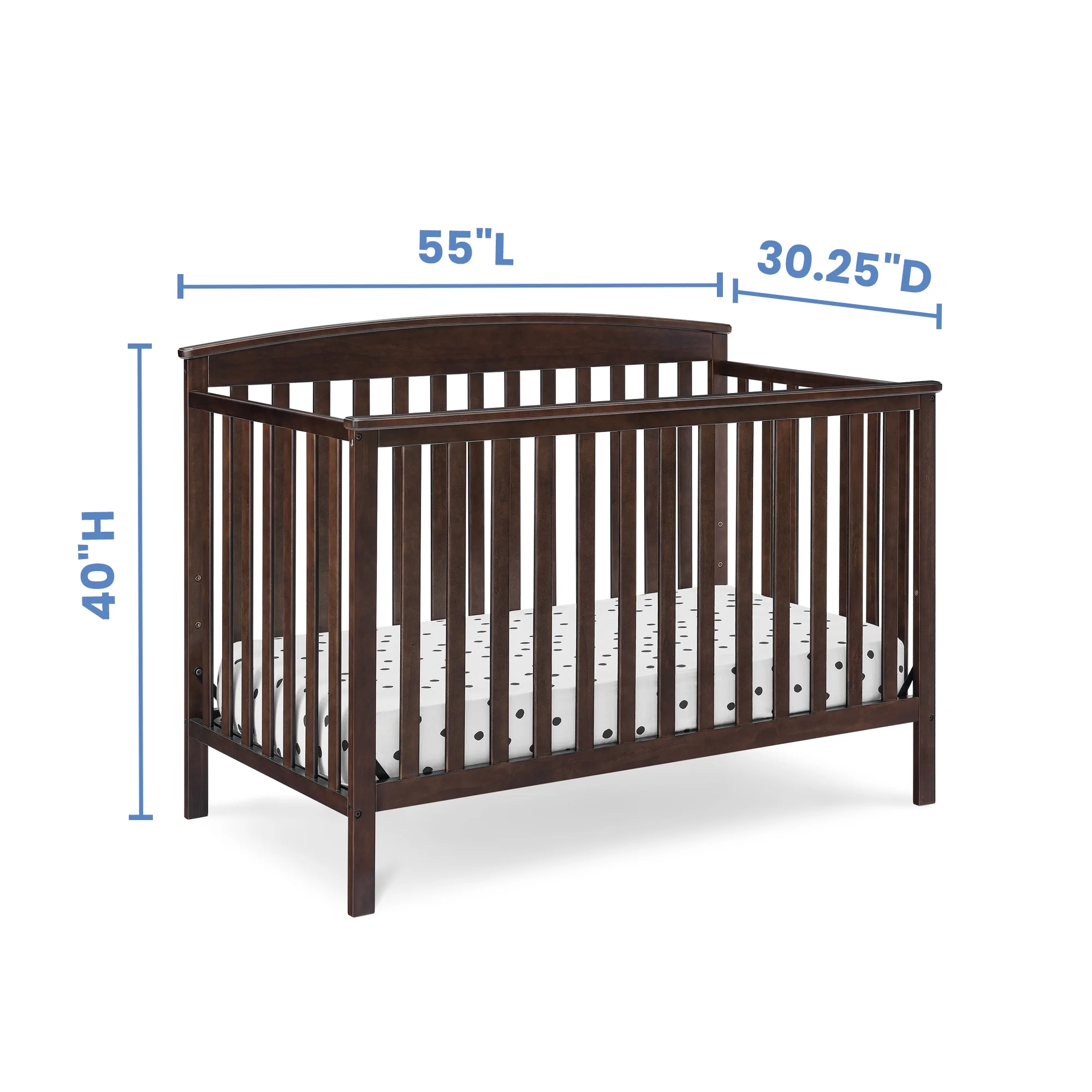 Delta Children Hanover 6-in-1 Convertible Baby Crib, Walnut Espresso