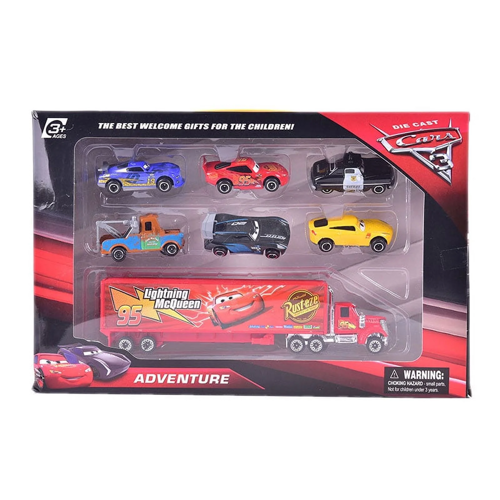 Party Yeah 7Pcs Lightning Mcqueen Jackson Storm Mack Uncle Truck Diecast Metal Car Model