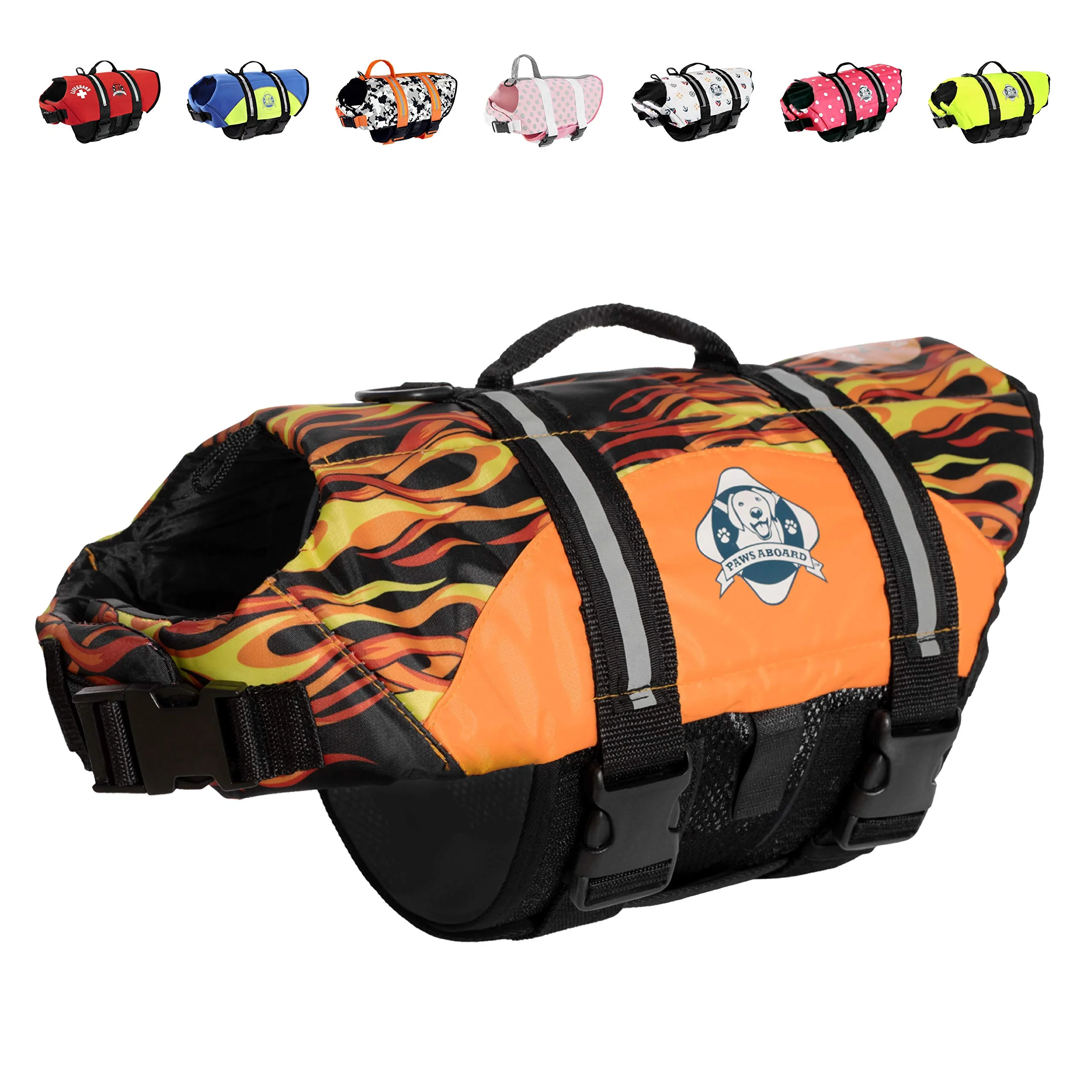Paws Aboard F1600 Doggy Life Jacket XL Flames