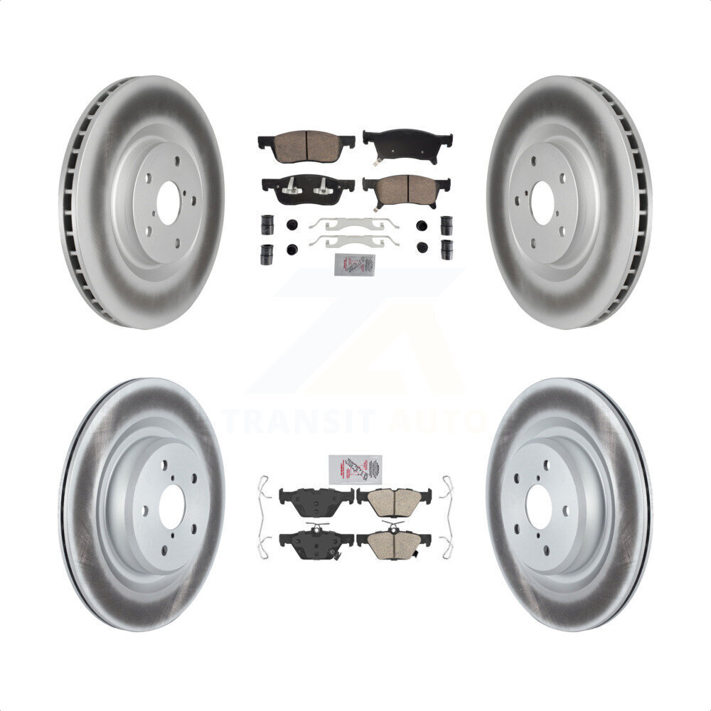 Transit Auto - Front Rear Ceramic Pads And Coated Disc Brake Rotors Kit For 2019-2022 Subaru Ascent KGA-105830