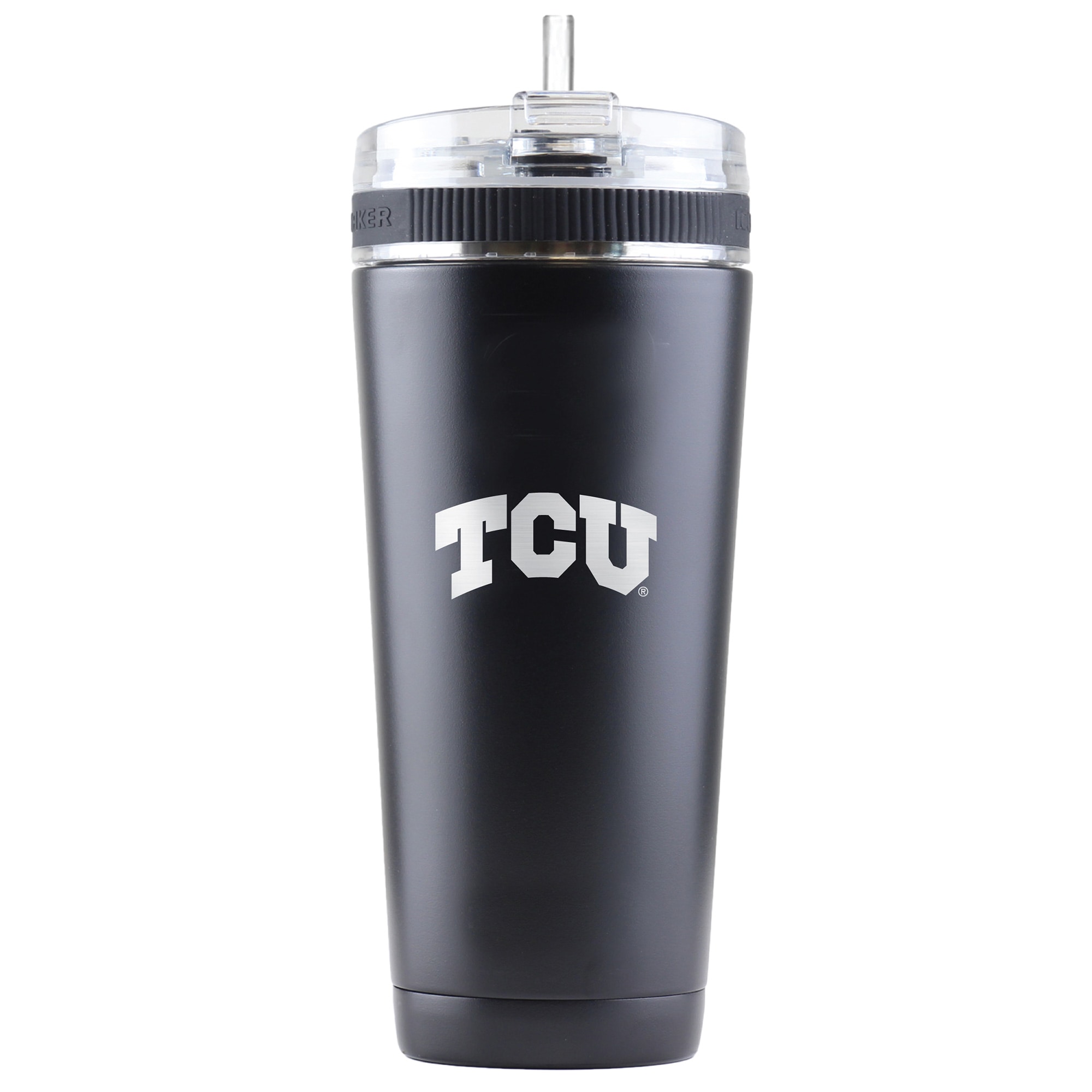 Black TCU Horned Frogs 26oz. Ice Shaker Flex Bottle