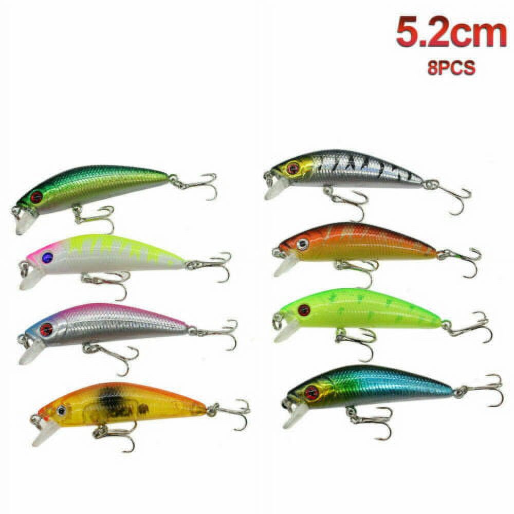 Jinyi Set Of 56Pcs Mixed Minnow Fishing Lures Bass Baits Crankbaits Fish Hooks Tackle