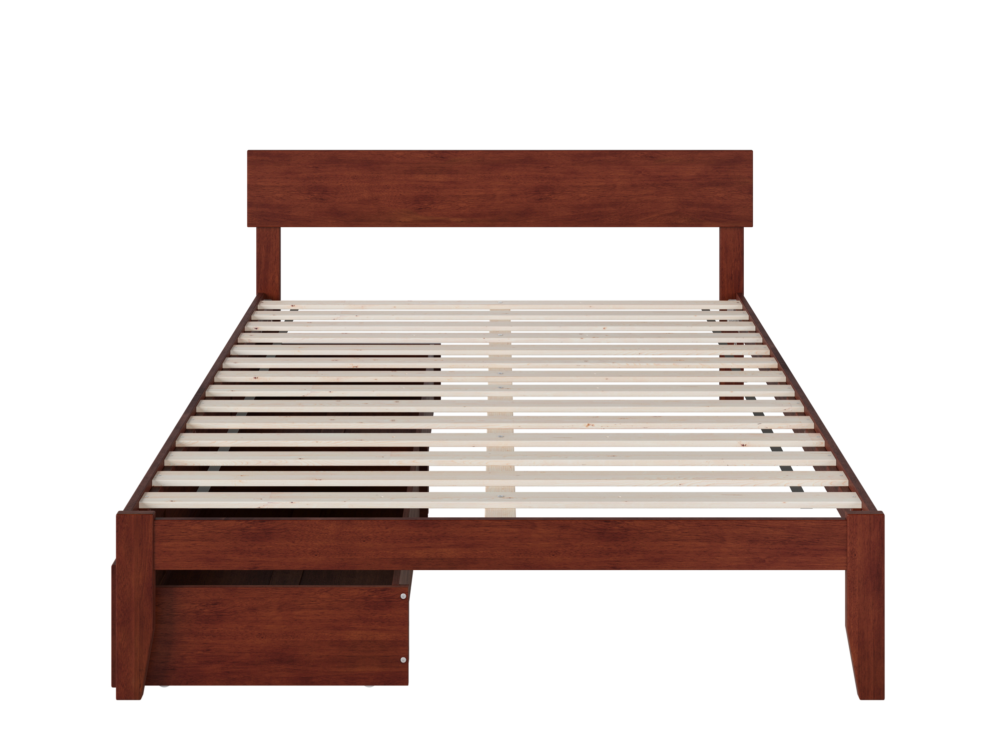 Boston Queen Bed with 2 Extra Long Drawers in Walnut