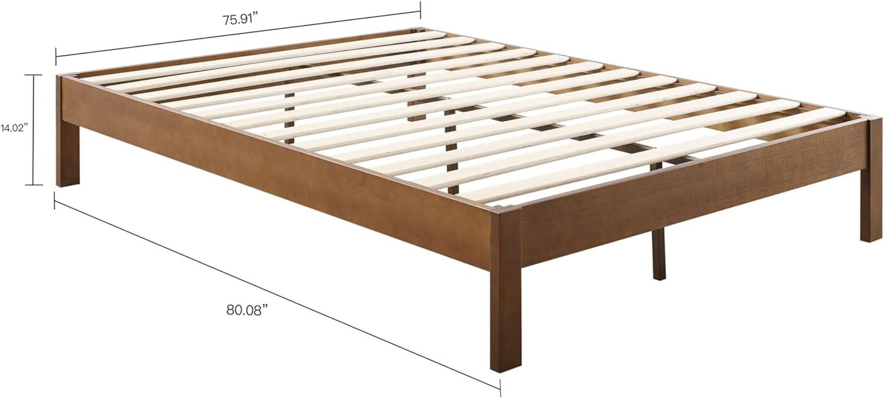 Deluxe Wood Platform Bed Frame,/Full/Queen/King Bed Frame,No Need For Box Spring,Rivet Modern Solid Pine Wood Platform Bed,Antique Espresso (King)