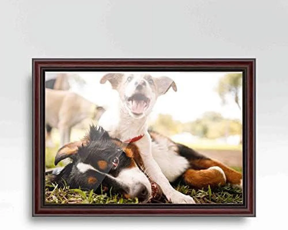 18X10 Executive Brown Real Wood Picture Frame Width 1.25 Inches | Interior Frame Depth 0.5 Inches | Seeley Traditional Photo Frame Complete With UV Acrylic, Foam Board Backing & Hanging Hardware