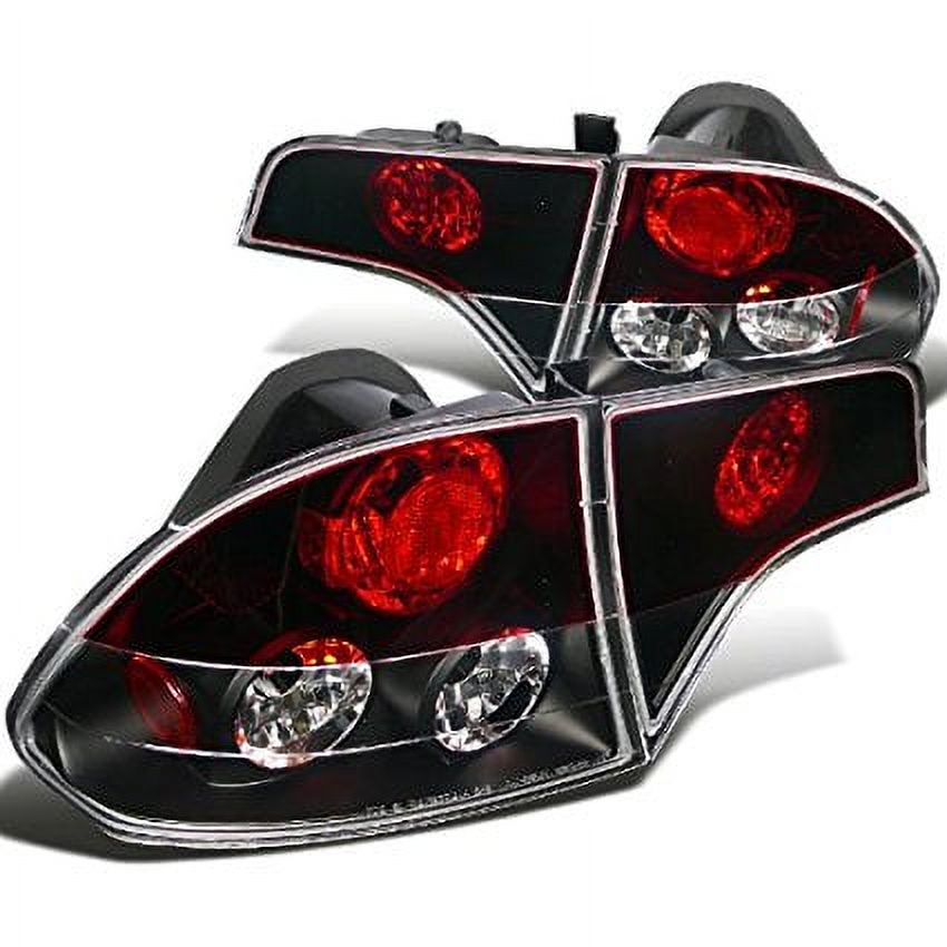 Spec-D Tuning LT-CV064RJM-TM Honda Civic Sedan 4Dr JDM Black Tail Lights Brake Lamp Red Clear Lens