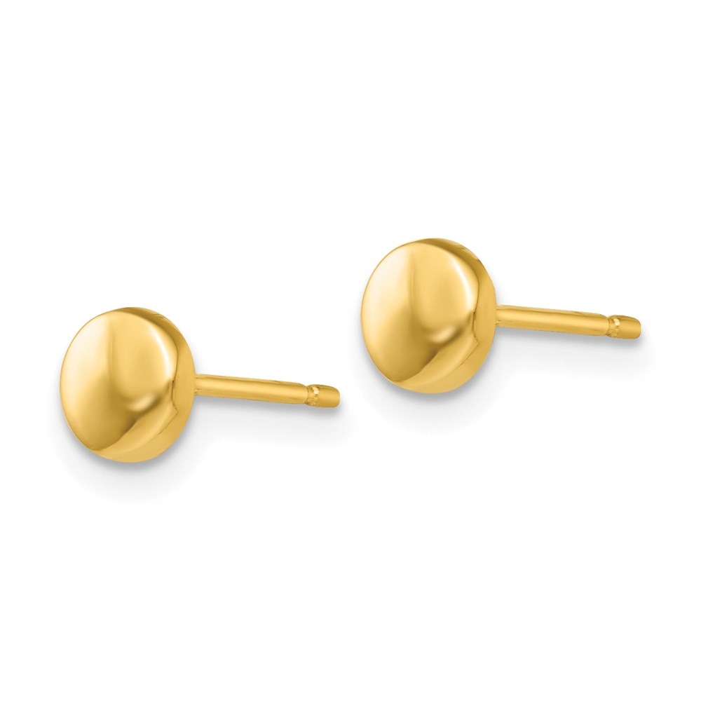 Auriga 14k Yellow Gold Half Ball Stud Earrings for Women(L- 5mm, W- 5mm)