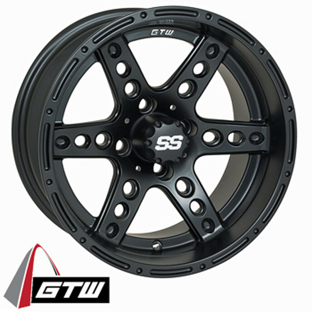 (1) Golf Cart GTW Dominator 14 inch Matte Black Wheel With 3:4 Offset