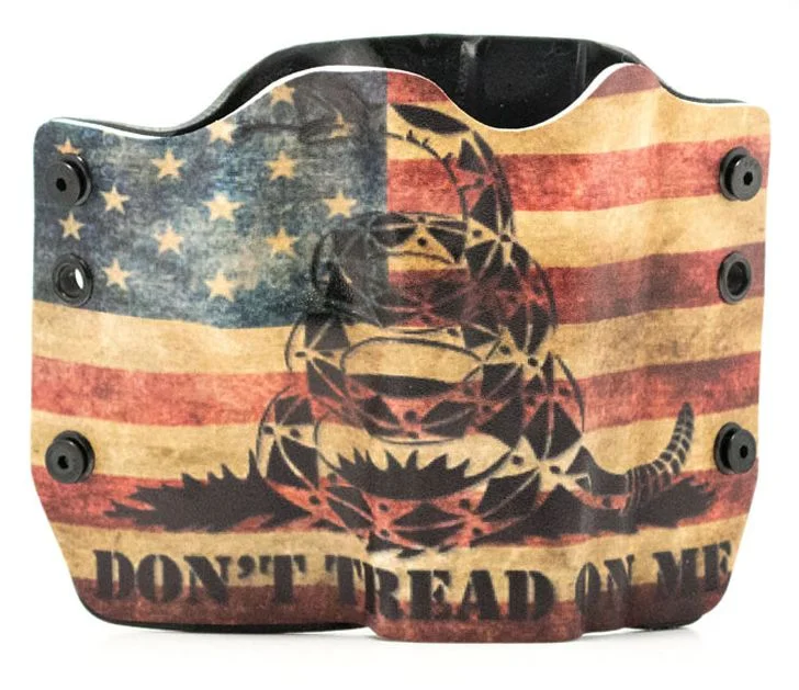 Outlaw Holsters: Don't Tread On Me Snake Flag OWB Kydex Gun Holster for FN 5.7 MK2, Right Handed.