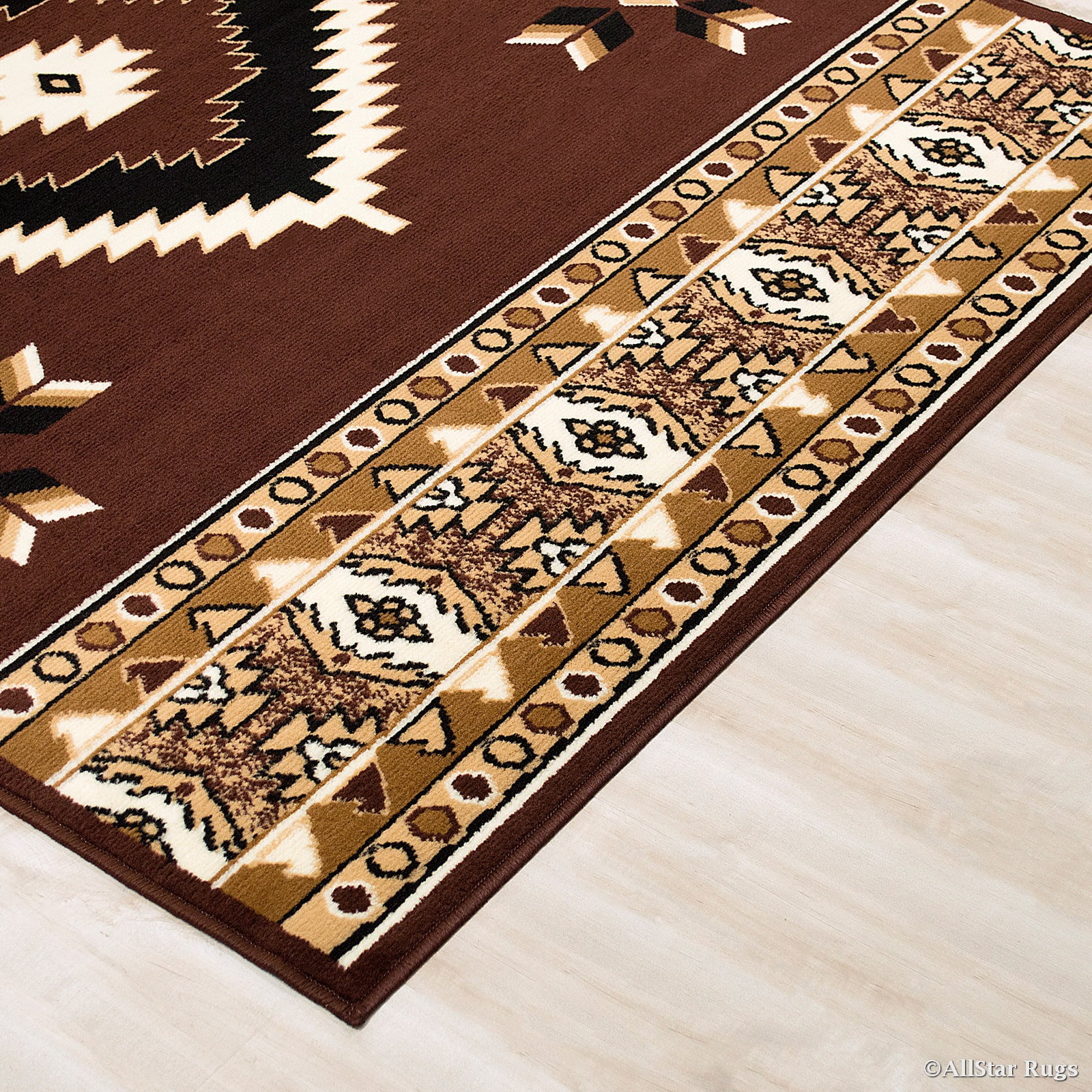 Allstar Dark Brown Woven High Quality Rug. Traditional. Persian. Flower. Western. Design Area Rug (7' 7