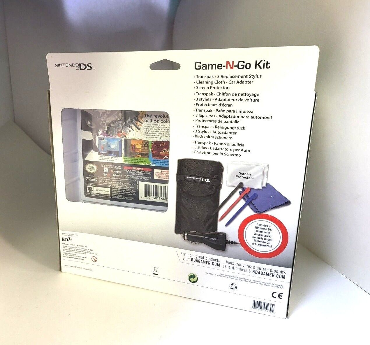 Official Nintendo DS Lite Case Stylus Car Charger & DE BLOB 2 Game