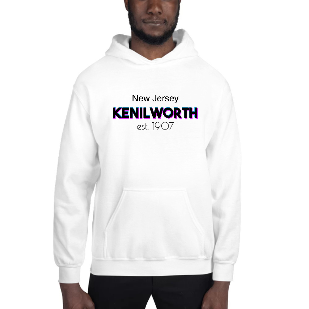 L Tri Color Kenilworth New Jersey Hoodie Pullover Sweatshirt By Undefined Gifts