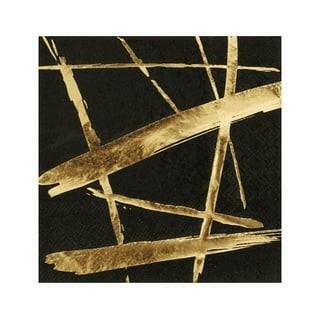 Harlow & Grey Noir Essentials Party Kit - Black & Gold Tableware - Serves 16