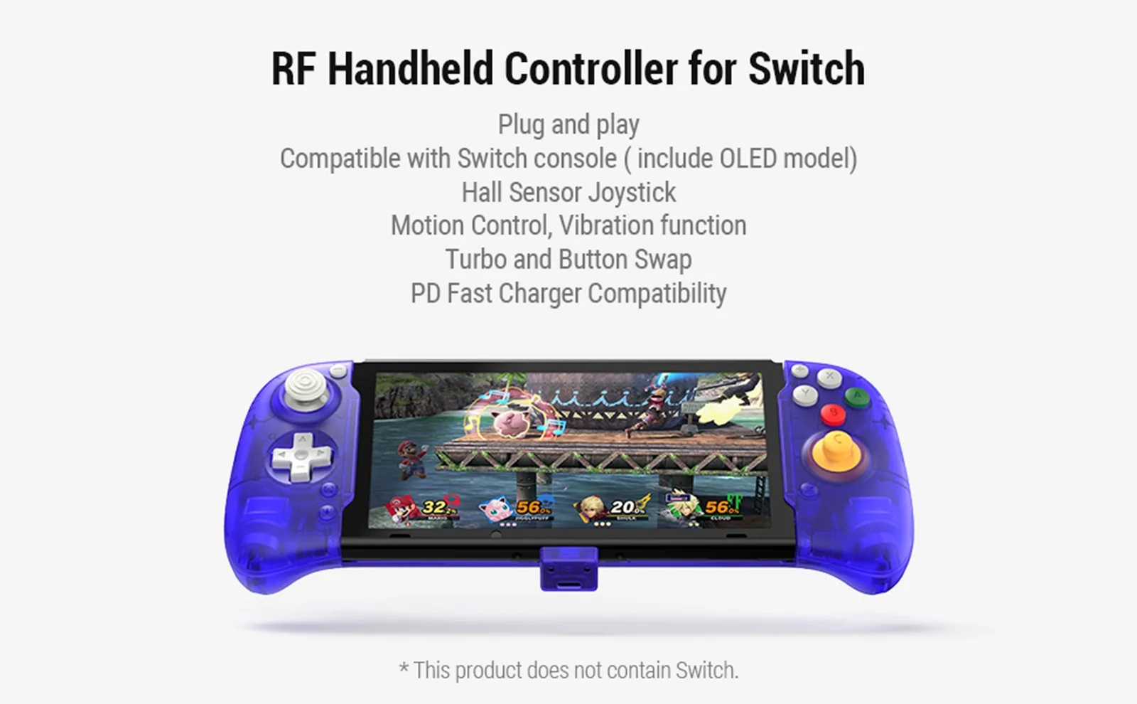 Retroflag Handheld Controller Compatible with Nintendo Switch / Switch OLED Hall Effect Joystick Turbo Function