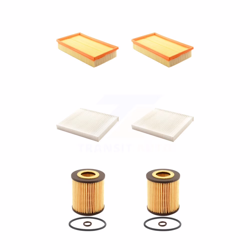PUR 2x Air + 2x Cabin + 2x Engine Cartridge Oil Filter (6 Total) Kit for Car Mazda 6 2.5L KFM-101248