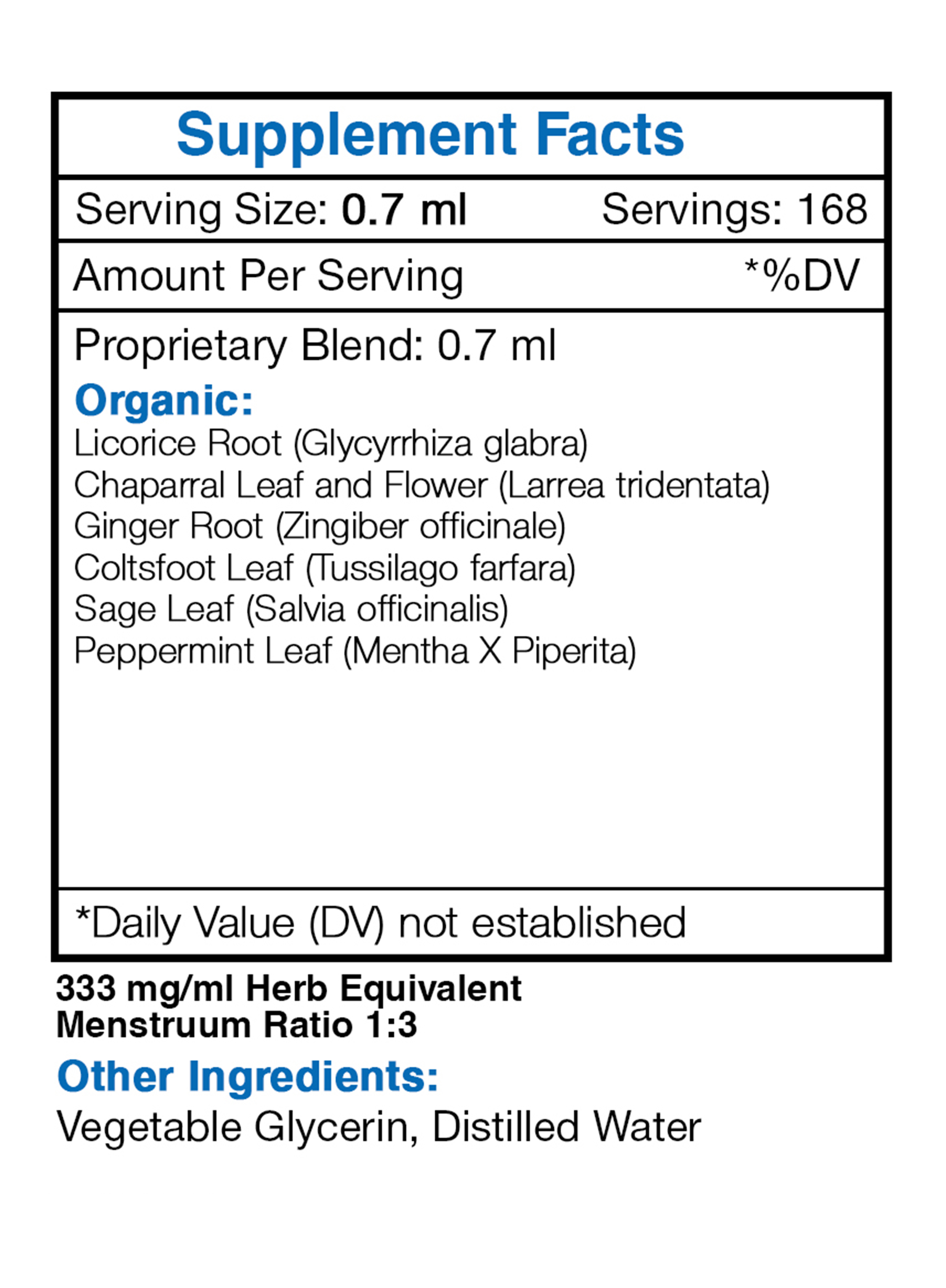 Clearway Alcohol-FREE Extract, Tincture, Glycerite Licorice, Chaparral, Ginger, Thyme, Sage, Peppermint. Clear Breathing Formula 4 oz