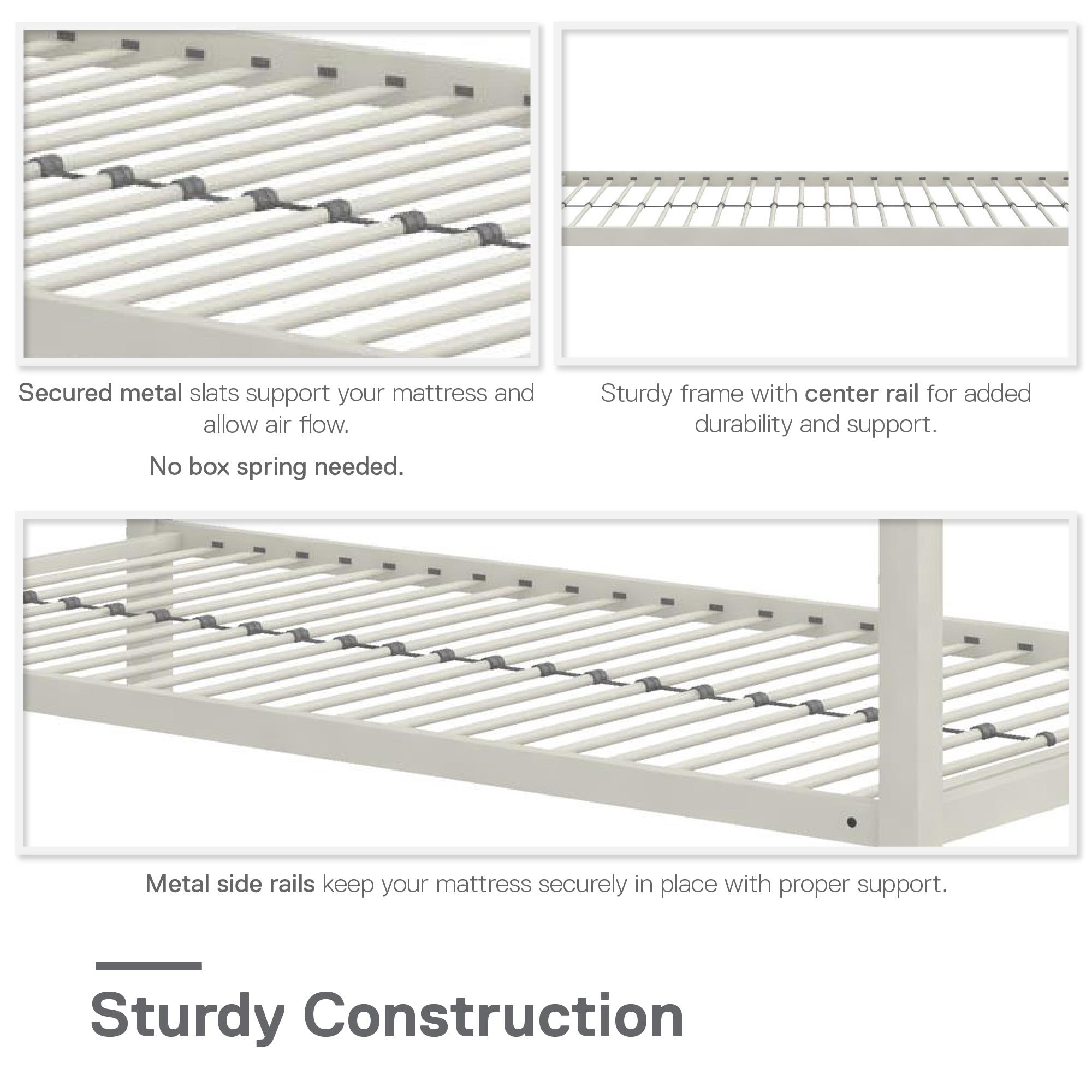 Bellamy Studios Modern Metal Canopy Poster Bed, Twin, White