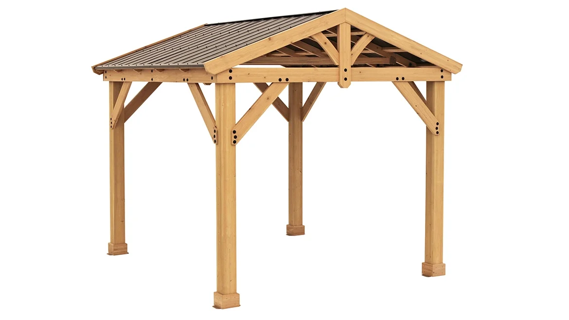 Yardistry 10' x 10' Meridian Cedar Pavilion with Aluminum Roof