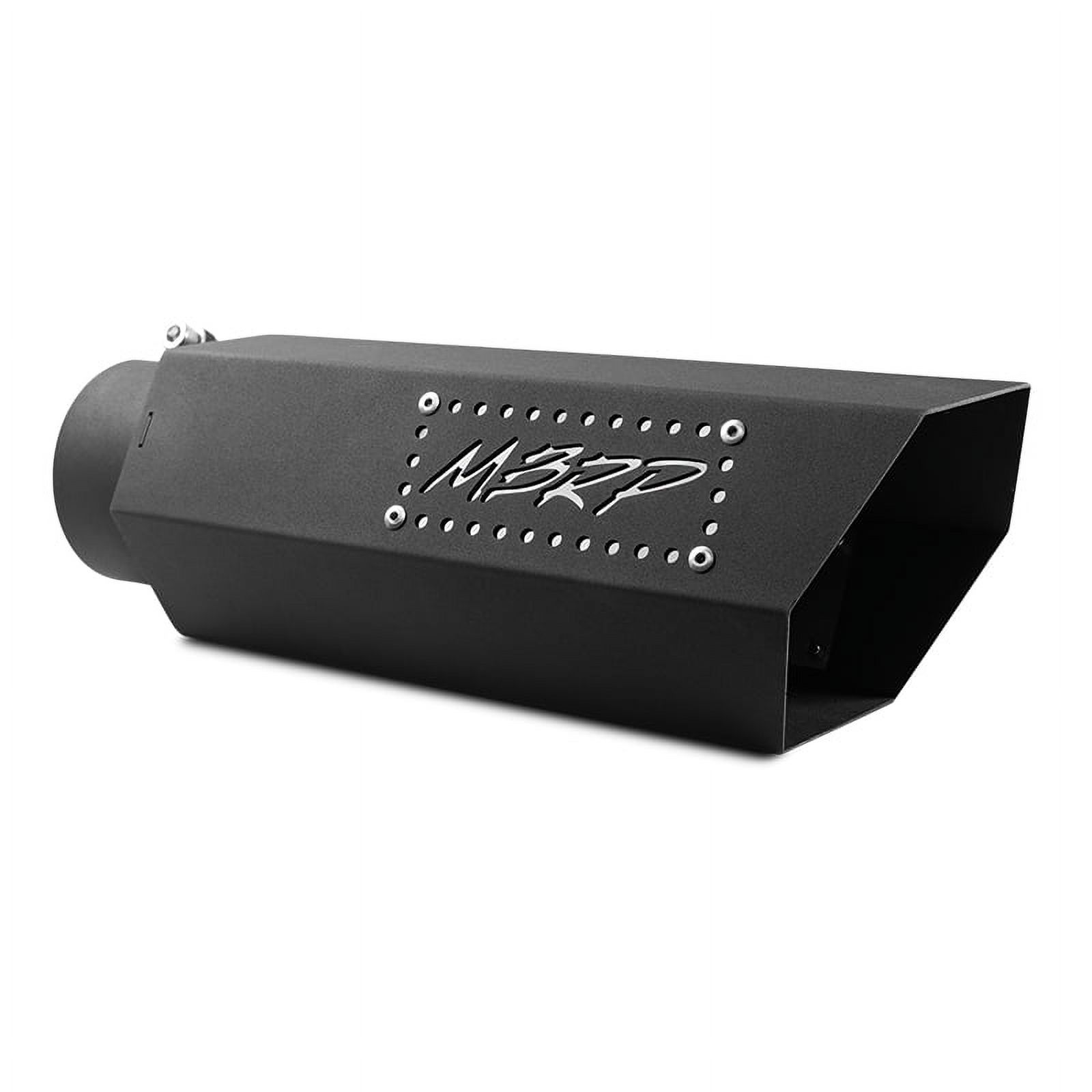 MBRP Universal Hex Tip 4in Inlet 16in Length w/ Logo - Black Coated