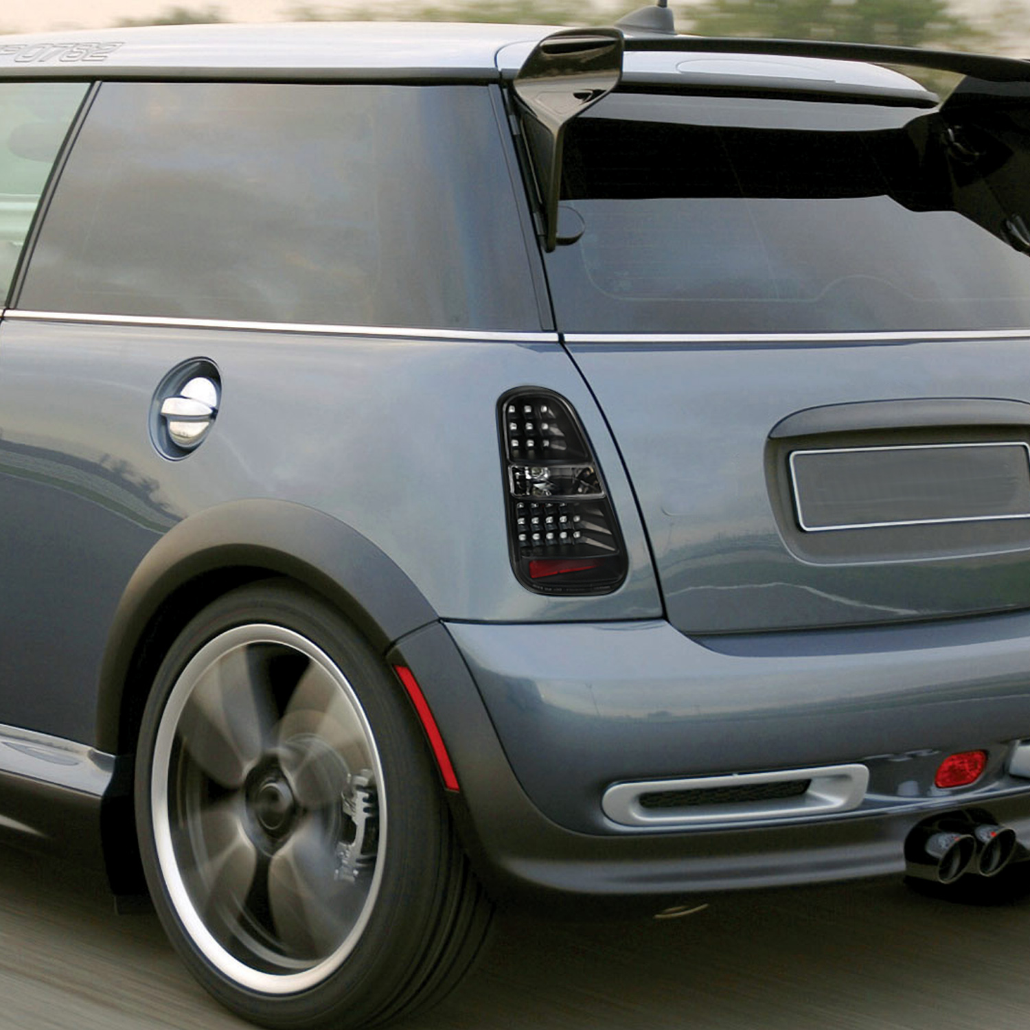 Spec-D Tuning Black LED Turn Signal Parking Rear Brake Lamps Tail Lights Compatible with 2005-2006 Mini Cooper S Left + Right Pair Assembly