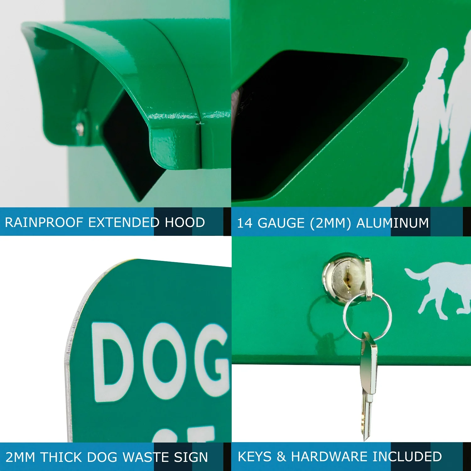 Wall Mounted Aluminum Dog Bag Dispenser with Pick Up After Your Dog Sign