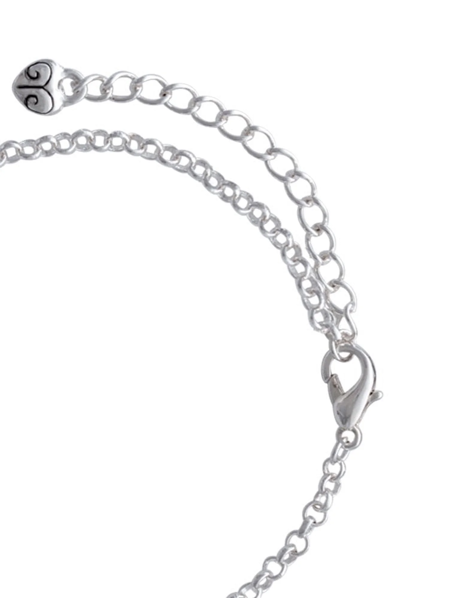 Delight Jewelry Silvertone Half Marathon - 13.1 with Clear Crystal - Domed Thank You Charm Bracelet, 6