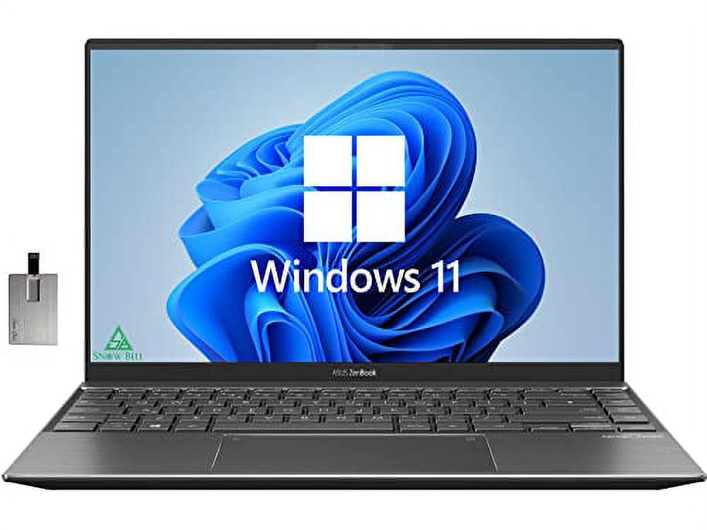 Asus 2022 Zenbook 14'' FHD Laptop, AMD 5th Gen Ryzen 5-5500U, 8GB RAM, 1TB PCIe SSD, Backlit Keyboard, NVIDIA GeForce MX450, HD Webcam, Windows 11 Home, Light Gray, 32GB Snow Bell USB Card