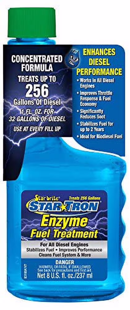 Star Tron Enzyme Fuel Treatment - Super Concentrated Diesel Formula 8 oz - Treats 256 Gallons